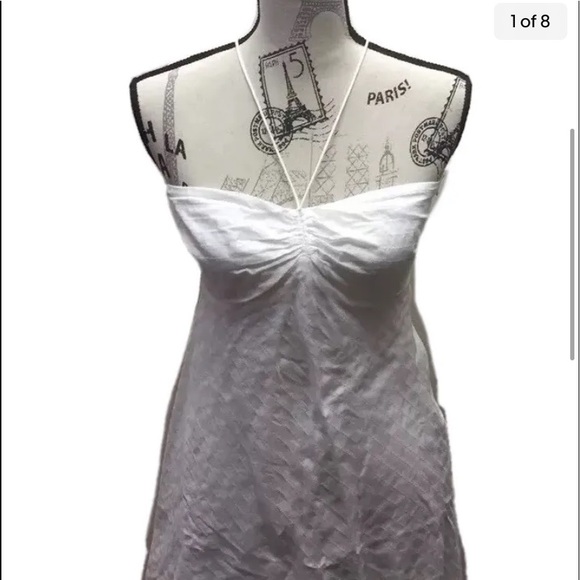 Loft Ann Taylor Women Halter Cotton White Summer Dress Sz 2 - Picture 9 of 9